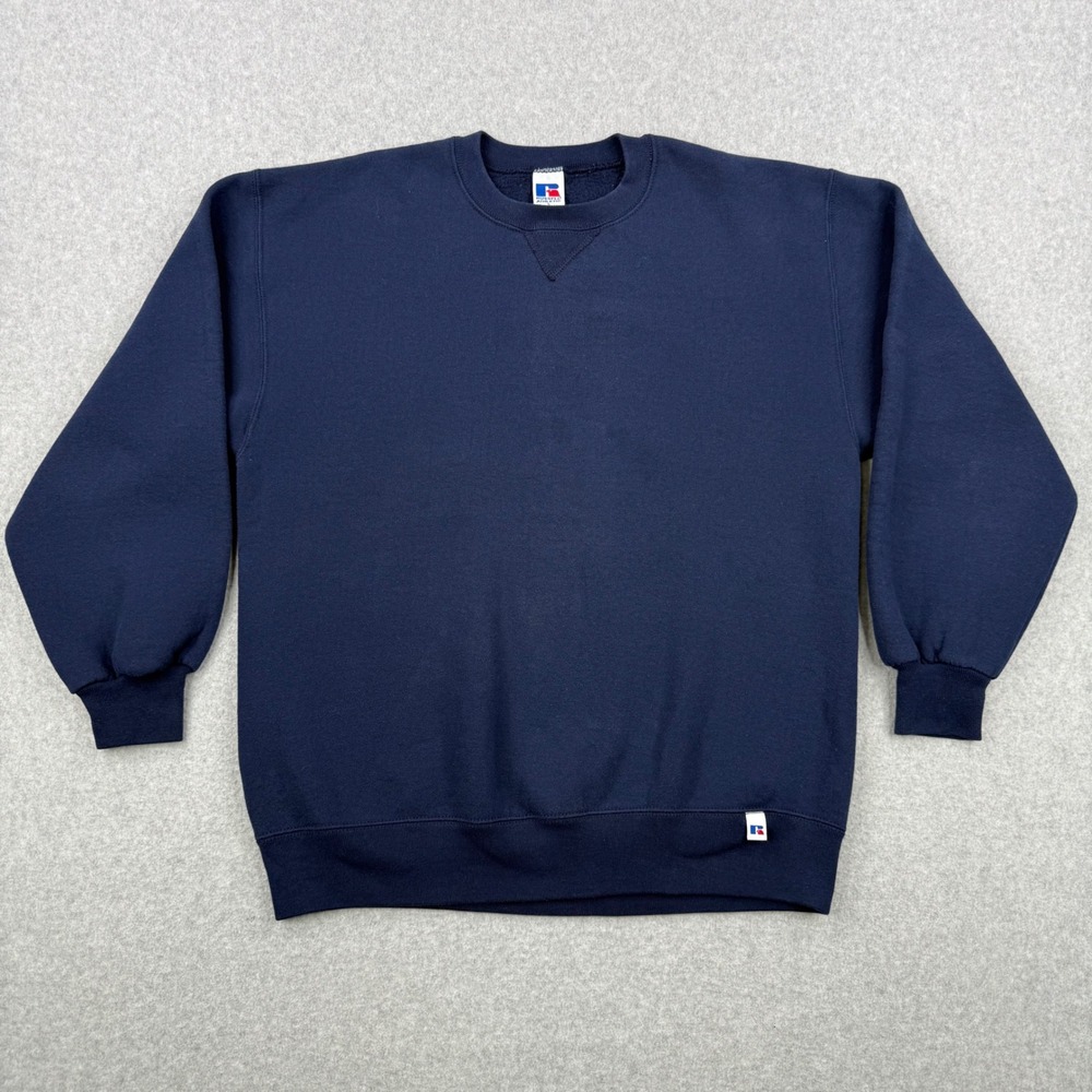 Vintage Russell‎ Athletic Sweatshirt Mens Large Navy Blue Crewneck Made in USA